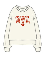 The Womens Heavyweight Crewneck - Off White - M4Lagree - Center Chest Stacked - Printed - Full Color