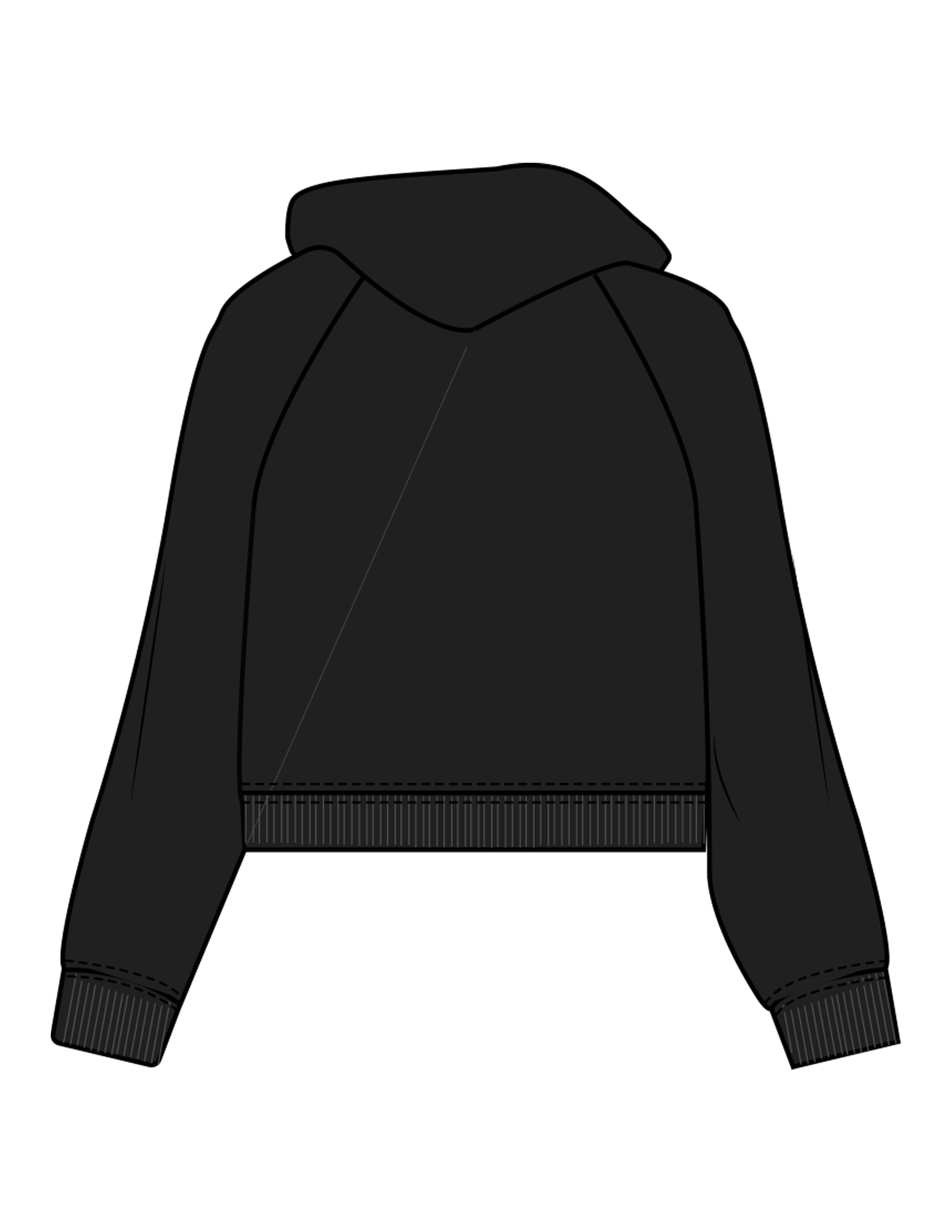 The Womens Crop Hoodie - Black - Lagree Red - Center Chest - Embroidered - Red