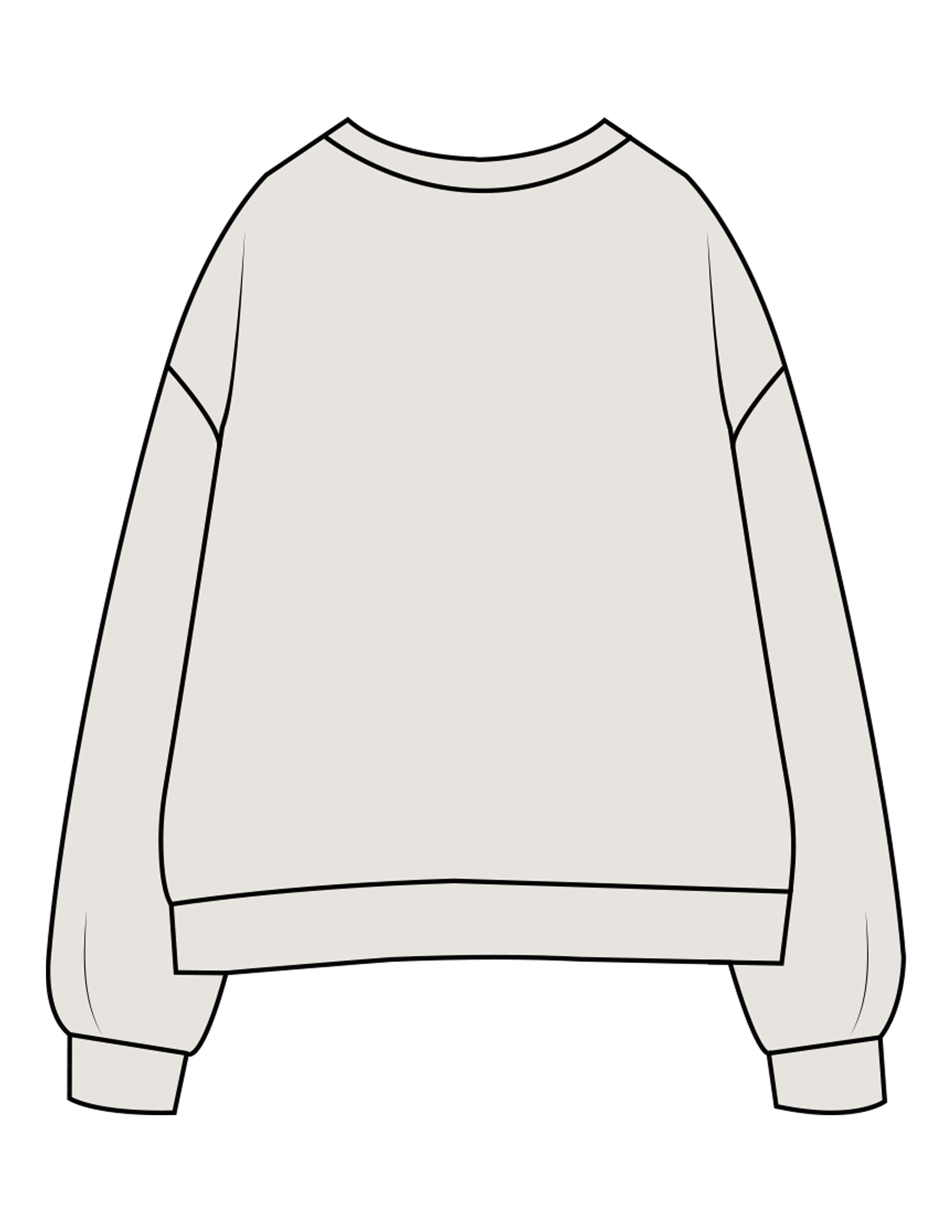 The Womens Crewneck - Washed Bone - Rebel Ride - Center Chest Stacked - Printed - Black