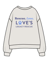 The Womens Crewneck - Washed Bone - LLR - Center Chest & Back Stacked - Printed - Full Color