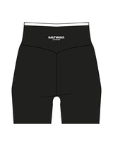 The Piped Crossover Short - Black - Saltvault Location - Back Waistline - Printed - White