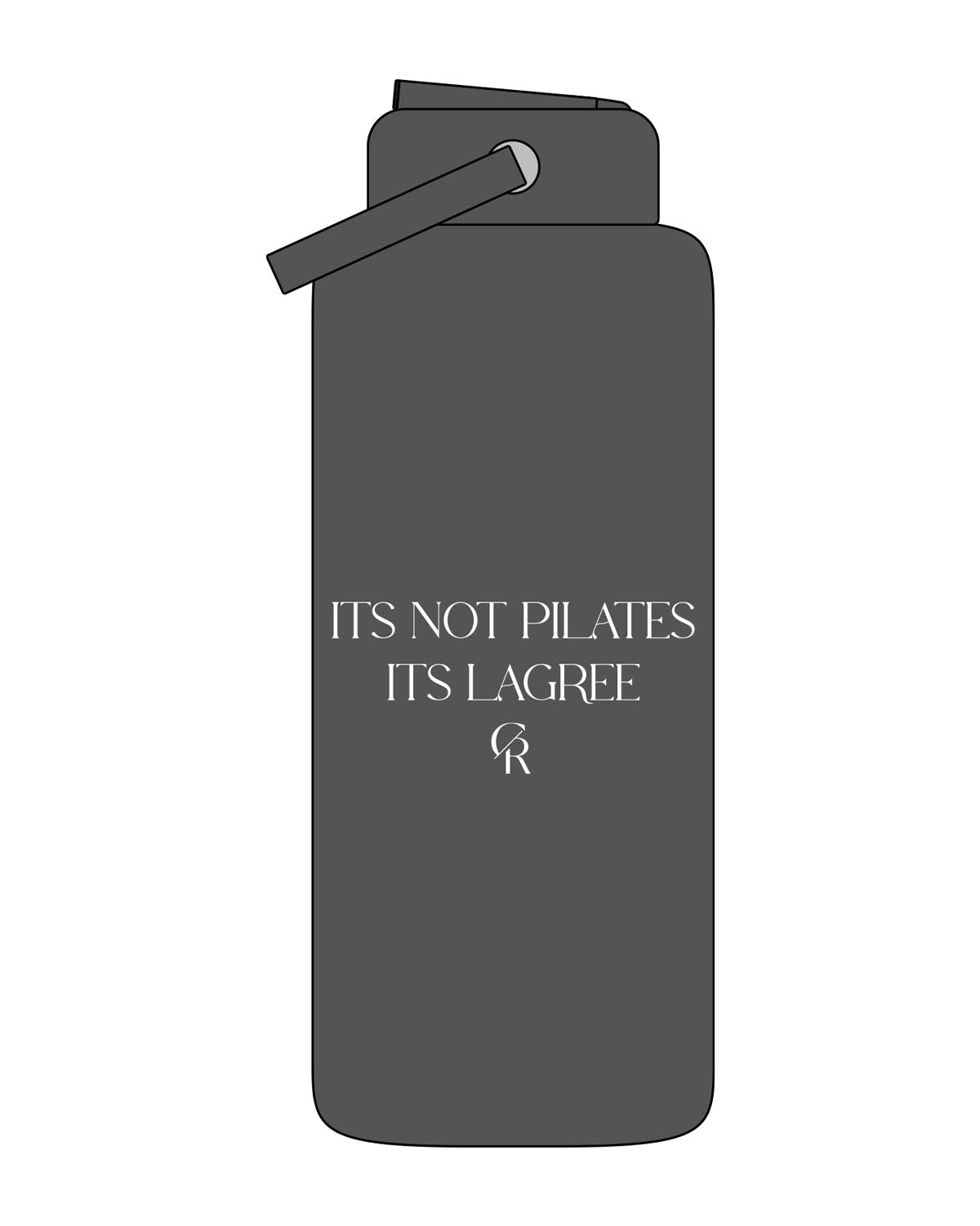 THE WIDE MOUTH WATER BOTTLE - Charcoal - CORE REFORM - Center Body "Not Pilates" - White