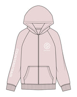 The Recycled Unisex Zip Hoodie - Blush - Counterstrain - Right Sleeve & Left Chest - White