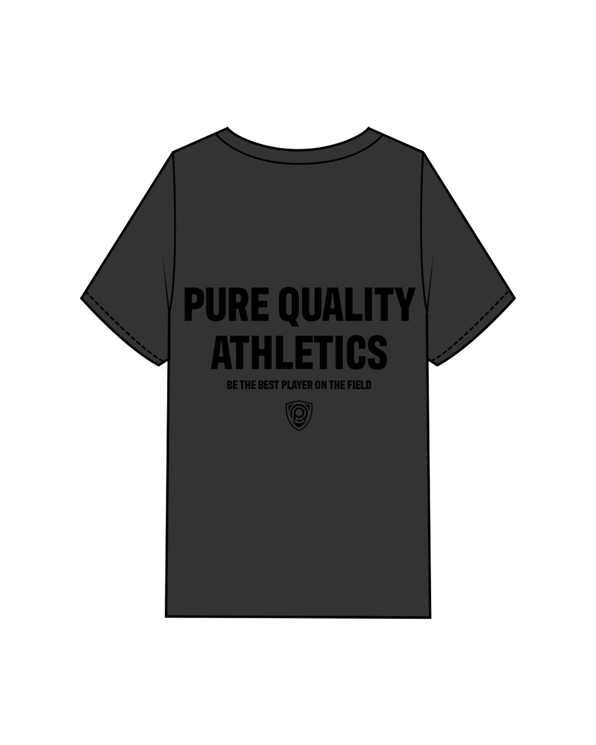 The Mens Heavyweight Tee - Washed Black - PURE QUALITY -  Left Chest & Back Center Stacked - Black