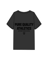 The Mens Heavyweight Tee - Washed Black - PURE QUALITY -  Left Chest & Back Center Stacked - Black