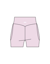 The Womens Sporty Pocket Short - Pink - Gladden Gains - Front Bottom Left & Back Waistline - Printed - White