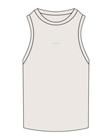The Ribbed Full Length Tank - Bone - Mantra - Center Chest - Embroidered - Powder