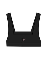 The Box Cut Bra - Black - Platinum Pilates - Left Chest & Back Center - Pink