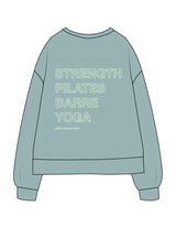 The Recycled Womens Crewneck- Arctic - Core Crown Point - Center Chest & Back Stacked - Printed - Mint