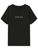The Mens Heavyweight Tee - Black - Activate House - Center Chest & Center Back - Printed - White