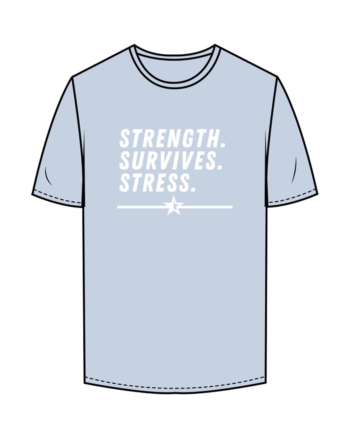 The Mens Tee - Powder - Odyssey Performance - Center Chest Stacked - Printed - White