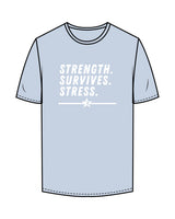 The Mens Tee - Powder - Odyssey Performance - Center Chest Stacked - Printed - White