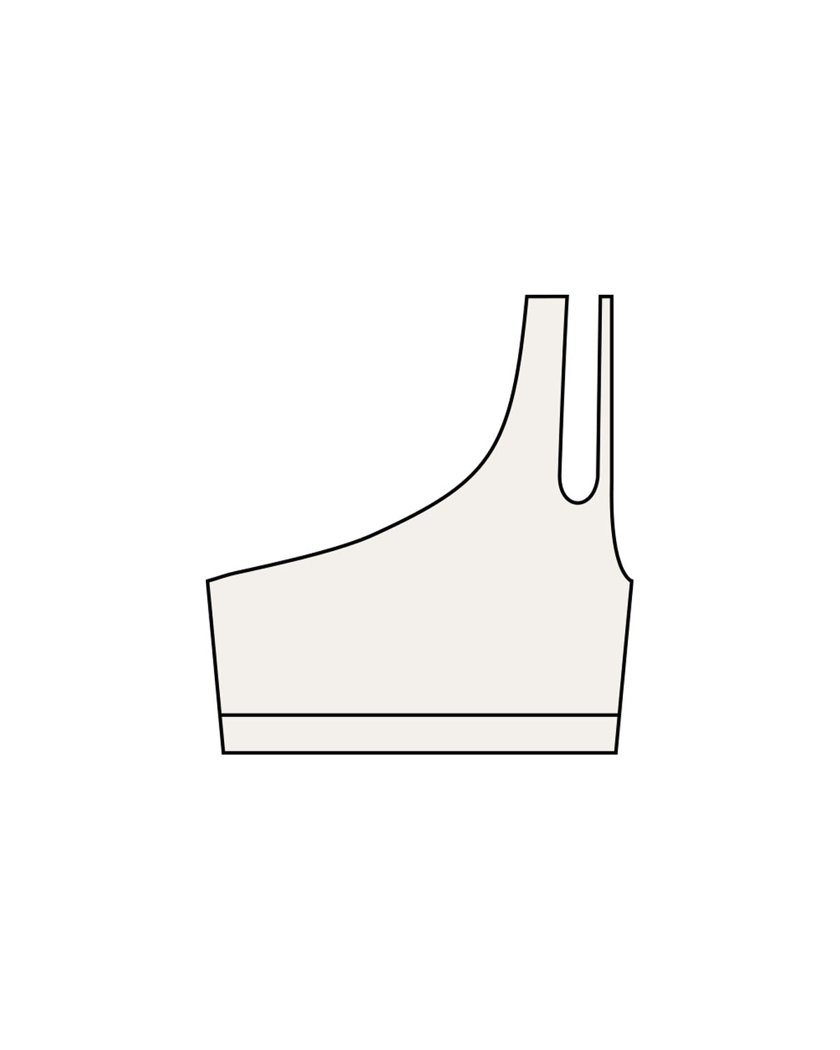 The One Shoulder Bra - Beige - Coach Code - Back Strap - Icon - Printed - White