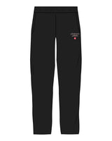 The Straight Leg Sweatpant - Black - Platinum Pilates - Left Leg Stacked - Printed - Full Color