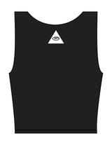 The Square Neck Tank - Black - Higher Ground - Upper Back Pyramid Icon - Printed - White
