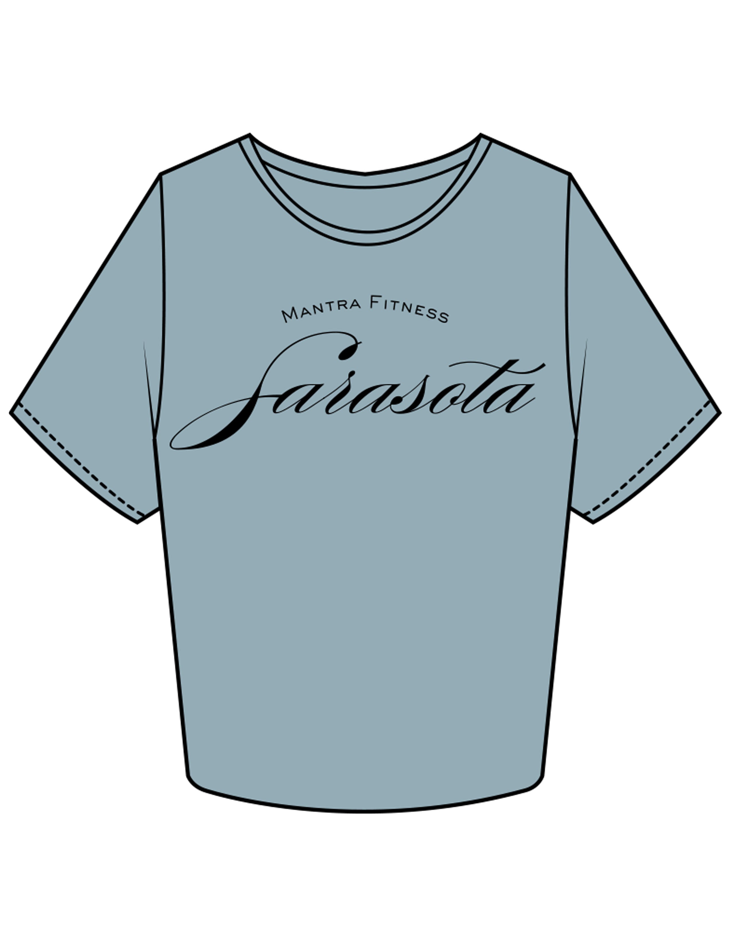 The Crop Tee - Mineral - Mantra - Chest Stacked "SARASOTA" - Printed - Black