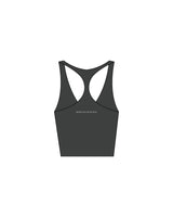 The Racer Tank - Pebble - White House - Left Chest & Center Back - Printed - White