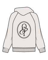 The Mens Hoodie - Bone - Onyx & Ivory - Upper Pocket & Back Oval - Printed - Black