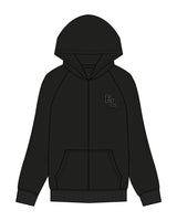 The Womens Zip Hoodie - Black - enCore Pilates - Left Chest Stacked "EL EST.2025" - Embroidered - Full Color