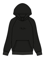 The Womens Hoodie - Black - The Stu - Center Chest - Printed - Tone on Tone