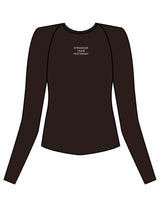 The Womens Sporty Long Sleeve - Brown - Sultivate - Chest Stacked & Back Neckline Icon - Printed - White