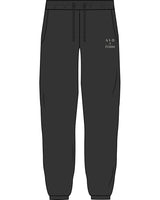 The Womens Classic Sweatpants - Washed Black - Slo x Form - Left Leg Stacked - Embroidered - Bone