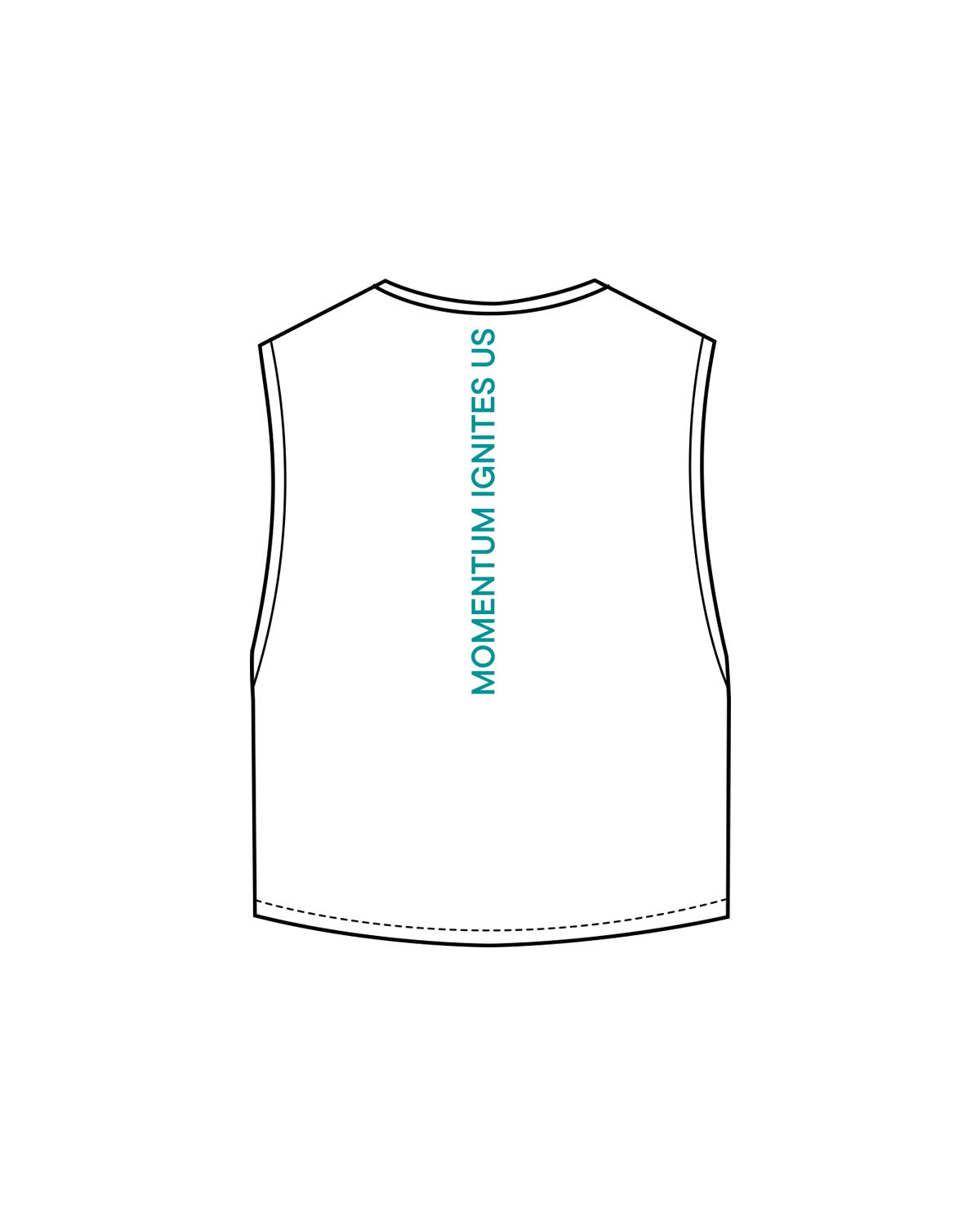 The Crop Muscle Tank - White - Reform Studios - Left Chest & Back Vertical - Printed - Teal