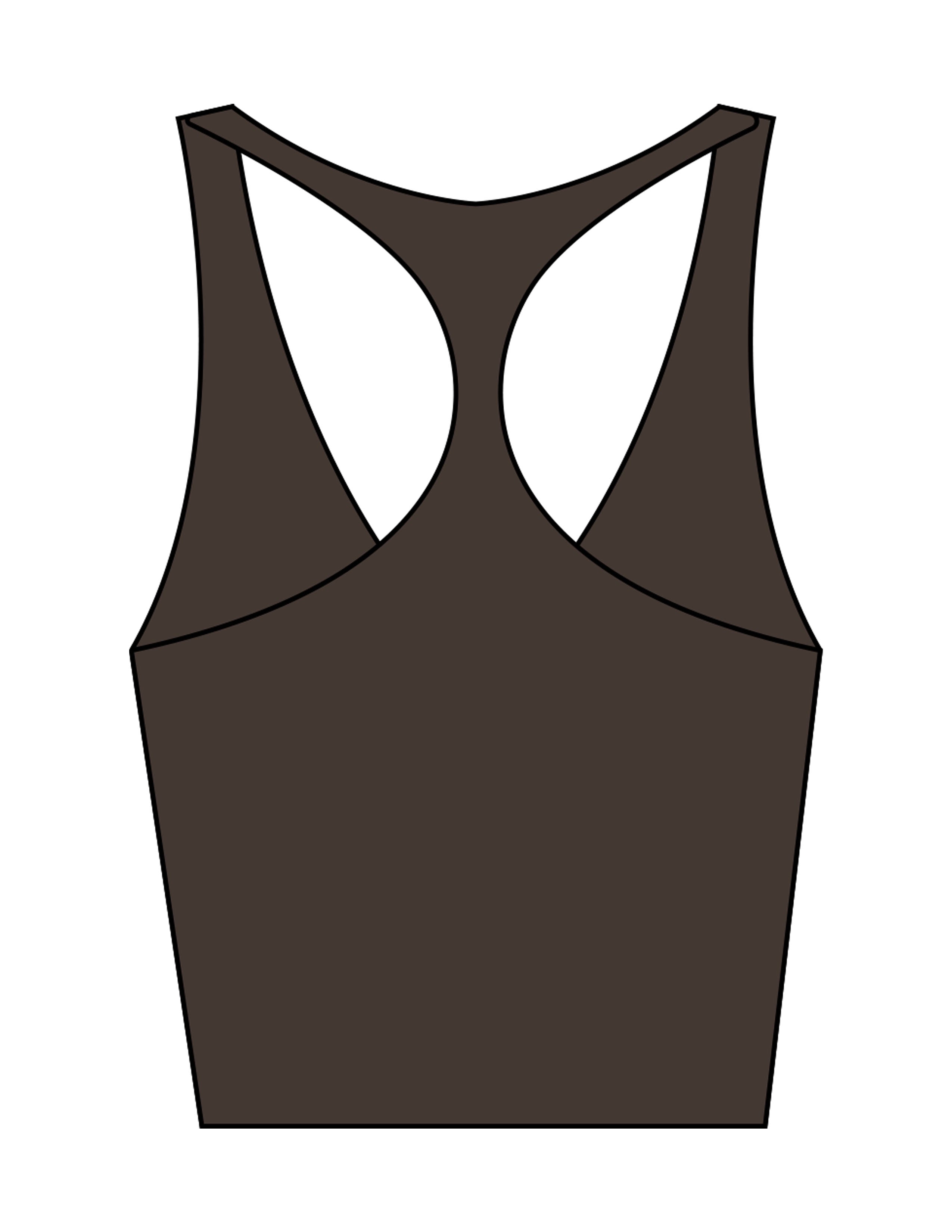 The Racer Tank - Cafe - Karve - Center Chest Stacked - Printed - White