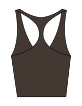 The Racer Tank - Cafe - Karve - Center Chest Stacked - Printed - White
