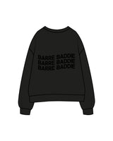 The Womens Crewneck - Black - Karve - Left Chest & Center Back - Printed - Tone on Tone