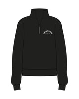 The Womens 1/4 Zip - Black - Ignite Barre & Fitness - Left Chest Arc Stacked - Embroidered - White