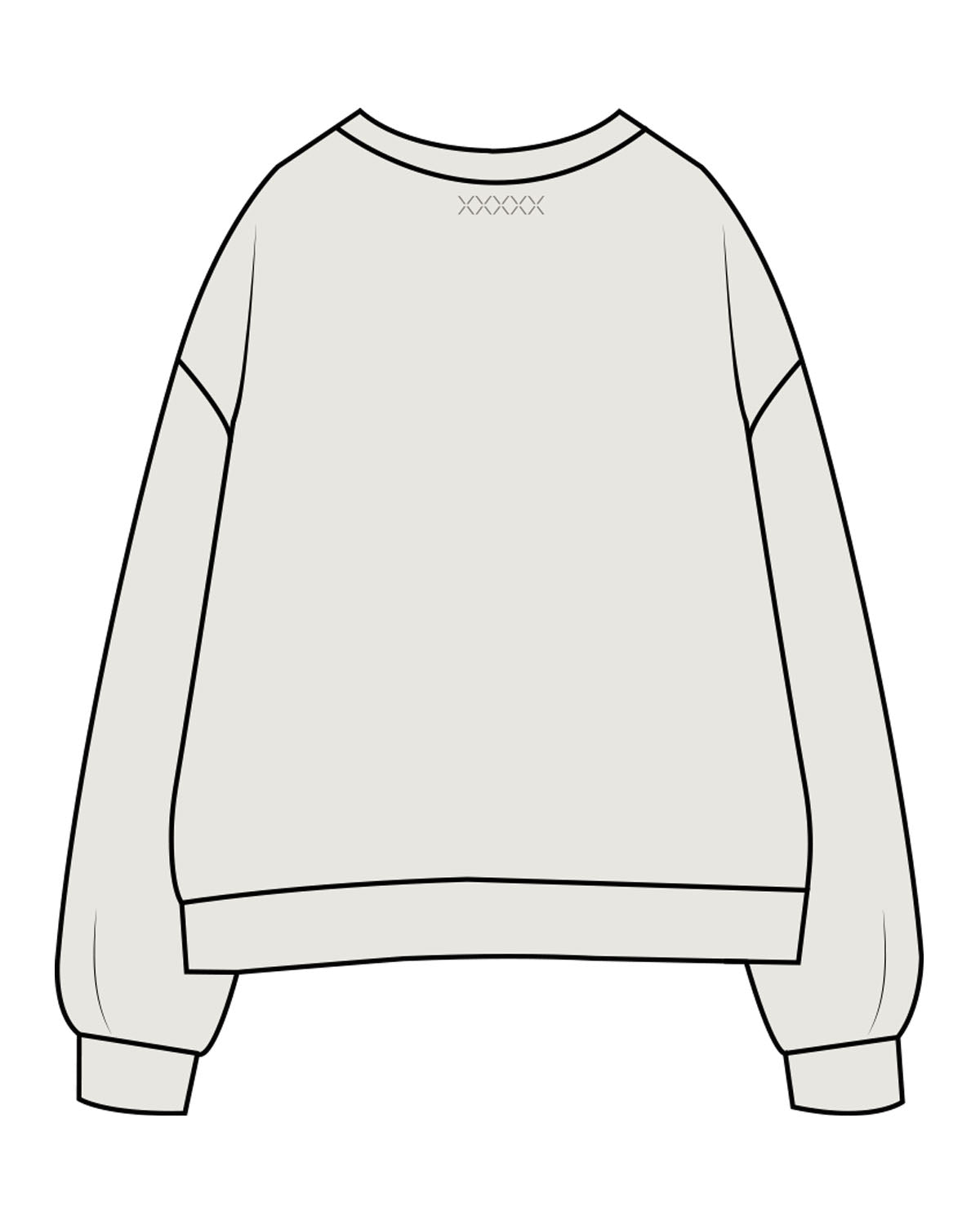The Womens Crewneck - Washed Bone - Lagree Luxe - Center Chest & Back Neckline - Printed - Gray