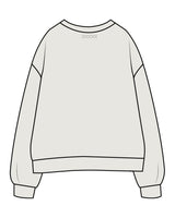 The Womens Crewneck - Washed Bone - Lagree Luxe - Center Chest & Back Neckline - Printed - Gray