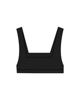The Box Cut Bra - Black - M4Lagree - Center Chest - White