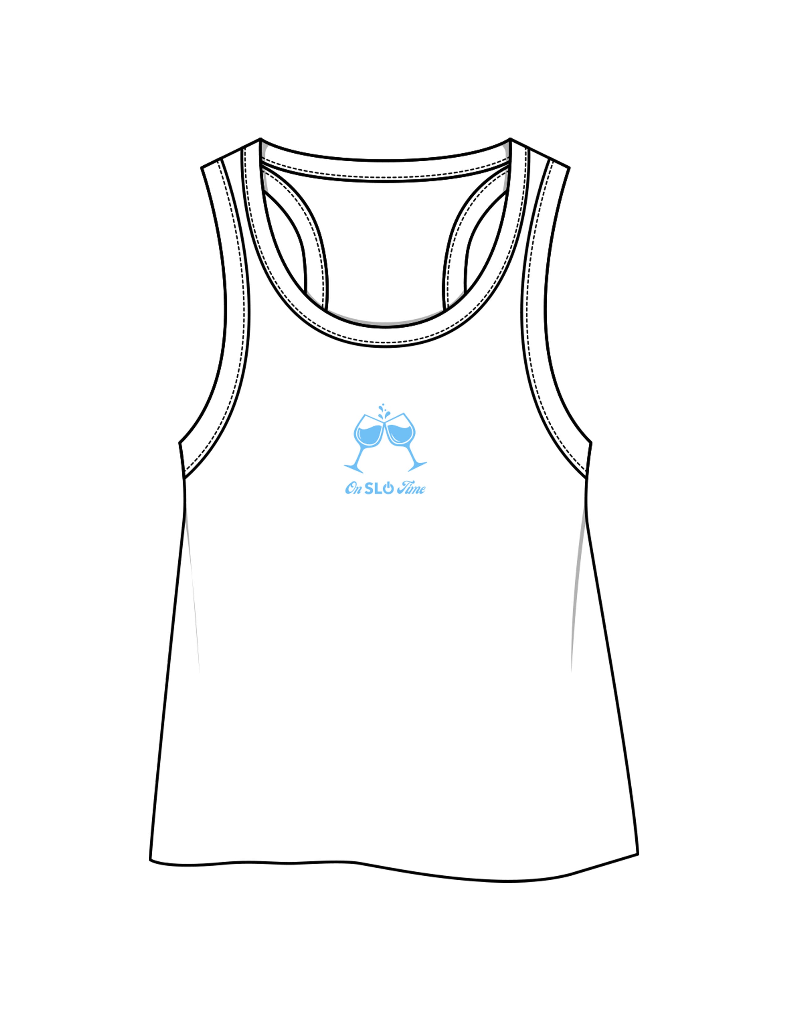 The Crop Tank - White - Powerhouse Fitness - Center Chest & Back Stacked - "Lagree" Printed - Teal