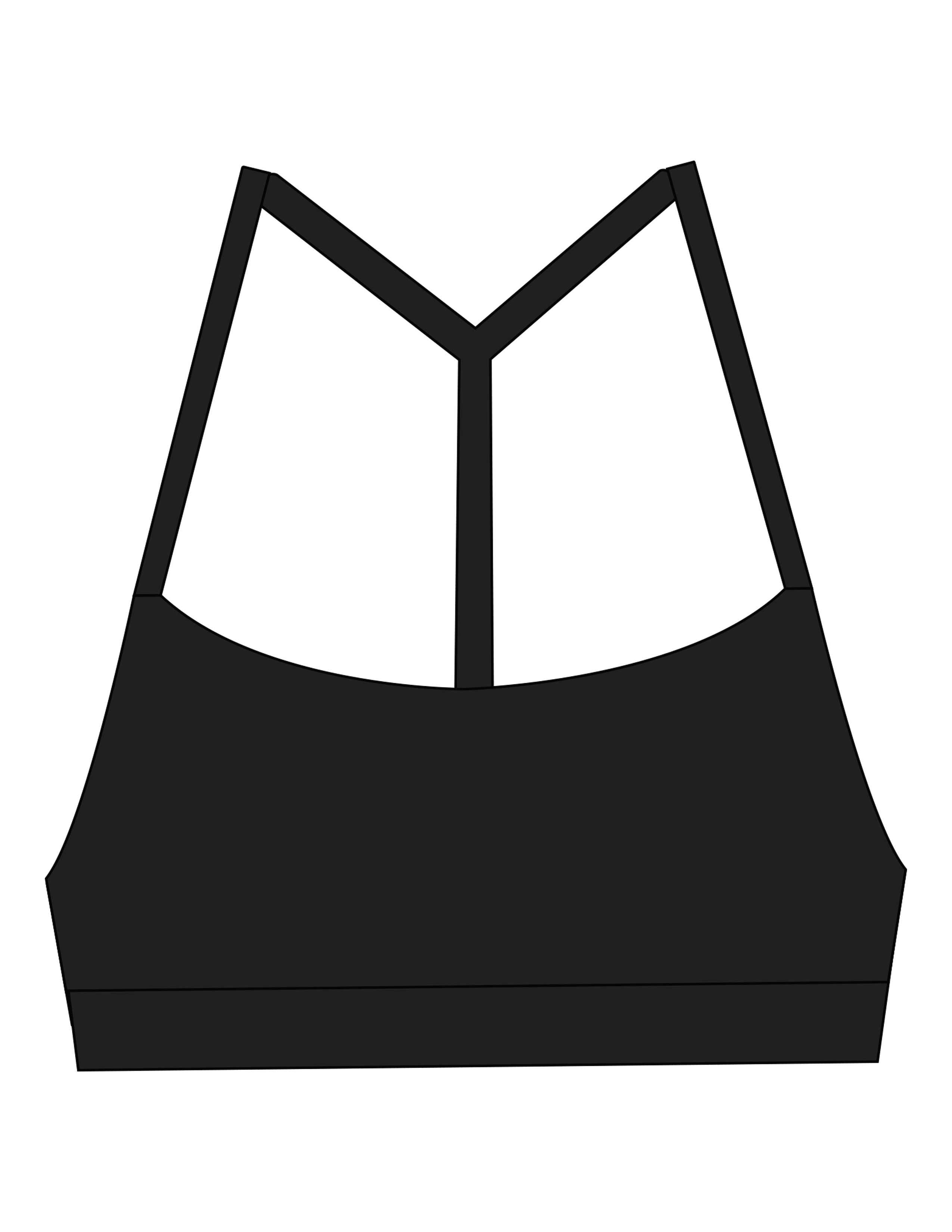 The Basic Bra - Black - SOUL YOGA - Center Back - Printed - White