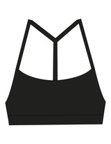 The Basic Bra - Black - SOUL YOGA - Center Back - Printed - White