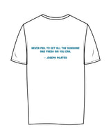 The Womens Tee - White - Move Studio - Left Chest Stacked & Back Center Stacked - Printed - Blue