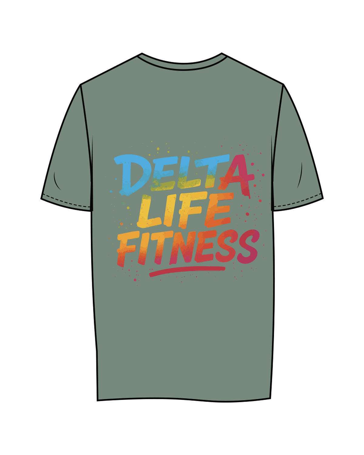 The Womens Tee - Sage - Delta Fitness - Left Chest & Back Stacked - Printed - Full Color