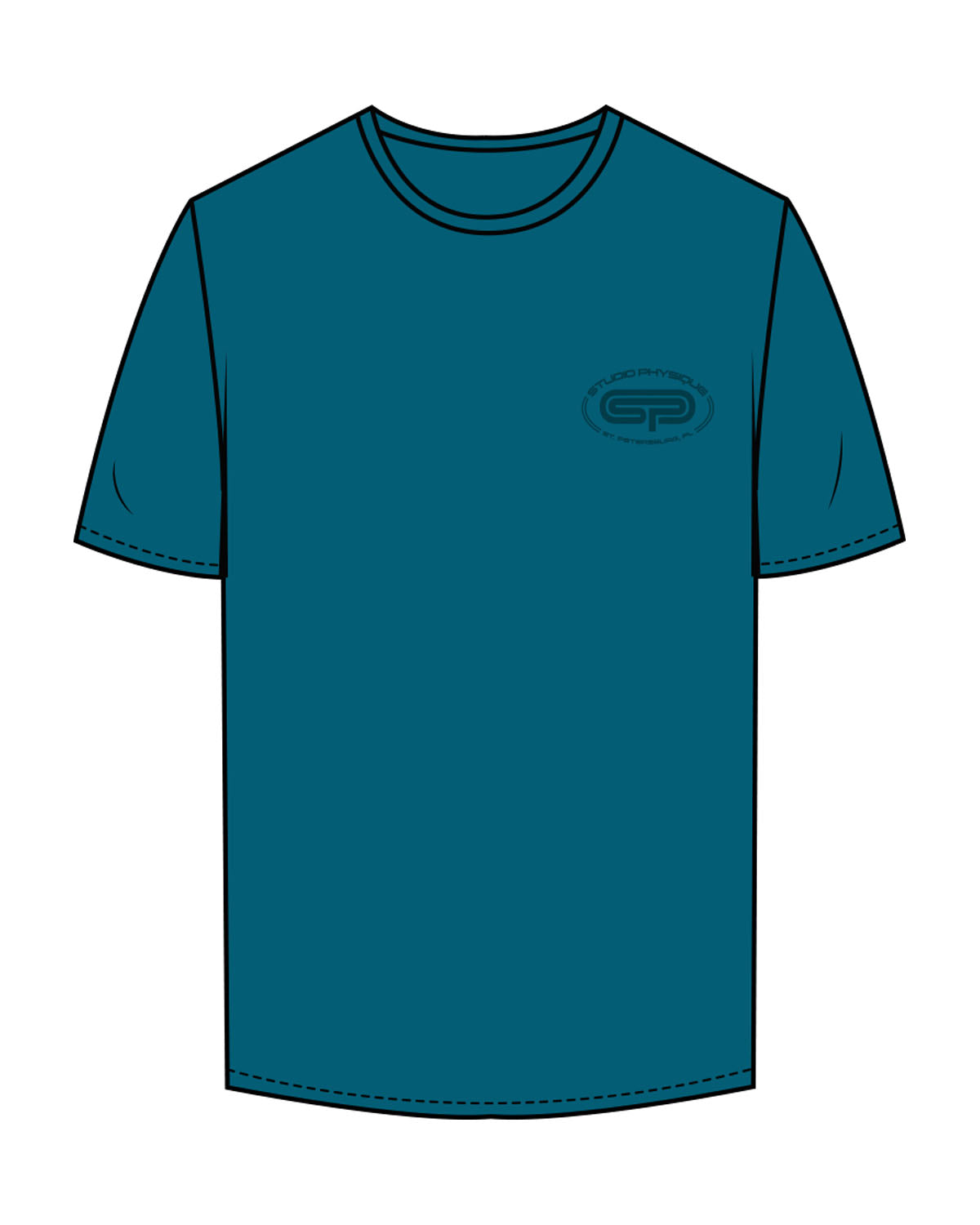 The Mens Tee - Atlantic - Studio Physique - Left Chest - Printed - Tone on Tone