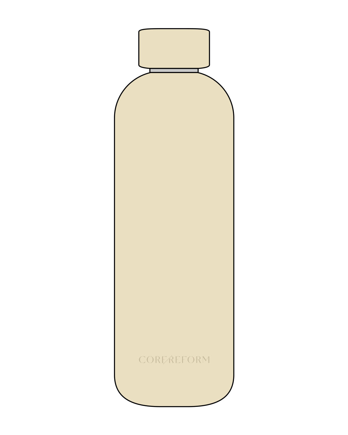 The Water Bottle - Cream - CORE REFORM - Bottom Center - Tone on Tone