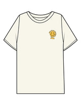 The Mens Boxy Tee - Off White - Try Smile Collective - Left Chest & Back Stacked "SMILE" - Printed - Full Color