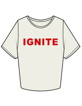 The Crop Tee - Butter - Ignite Barre & Fitness - Center Chest - Printed - Red