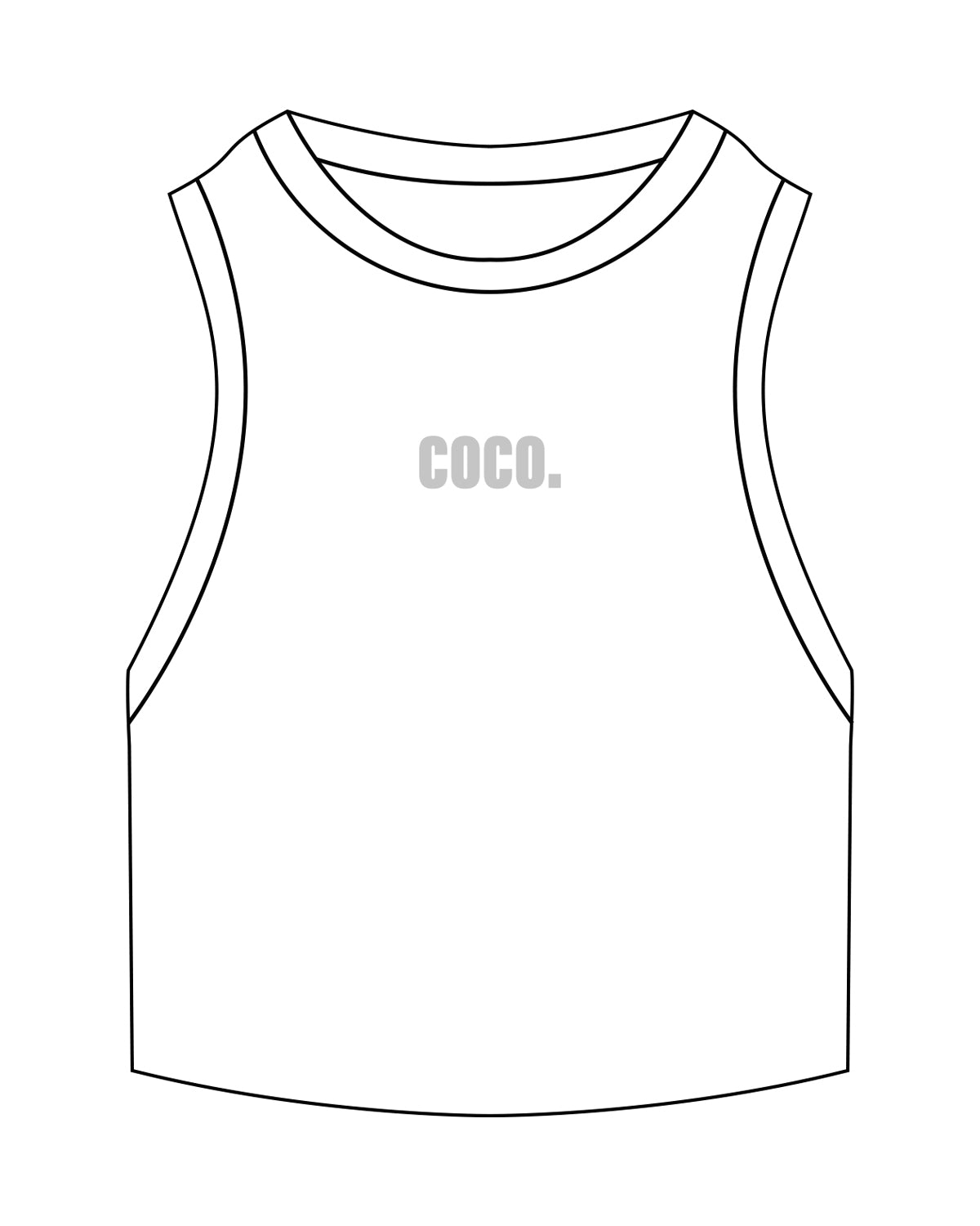 The Ribbed Crop Tank - White - Dr. Courtney - Center Chest - Embroidered - Gray