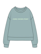 The Recycled Womens Crewneck- Arctic - Core Crown Point - Center Chest & Back Stacked - Printed - Mint