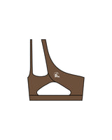 The One Shoulder Bra - Brown - Coach Code - Back Strap - Icon - Printed - White