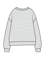 The Midweight Unisex Crewneck - Washed Sage - Core Crown Point - Left Chest & Back Wavy Stacked - Printed - White