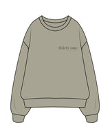 The Womens Heavyweight Crewneck - Eucalyptus - 31Theraphy - Left Chest Stacked - Tone on Tone