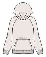 The Mens Hoodie - Bone - Onyx & Ivory - Upper Pocket & Back Oval - Printed - Black