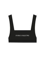 The Box Cut Bra - Black - Evolve Collective - Center Chest - Printed - White
